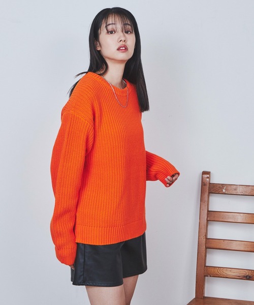 THE STANDARD（ザスタンダード）の「WEGO/クルーネックプルオーバーニット（ニット/セーター・メンズ・グリーン/ブラック/ホワイト/オレンジ・MEDIUM/LARGE）」の5枚目の写真