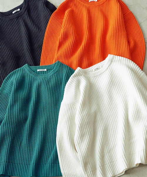 THE STANDARD（ザスタンダード）の「WEGO/クルーネックプルオーバーニット（ニット/セーター・メンズ・グリーン/ブラック/ホワイト/オレンジ・MEDIUM/LARGE）」の6枚目の写真