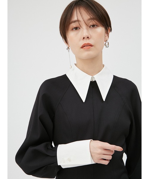 FRAY I.D（フレイアイディー）の「シャツカラーマーメイドワンピース