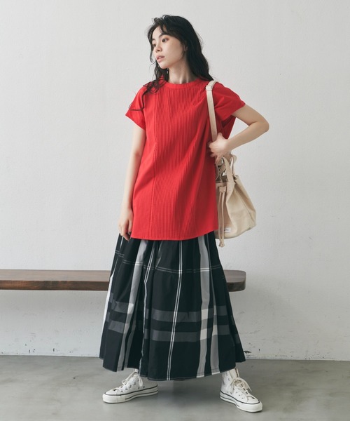 Libra Cue（リブラ キュー）の「マルチチェックボリュームスカート（スカート・レディース・ブラック/アイボリー/ブルー・FREE）」の7枚目の写真