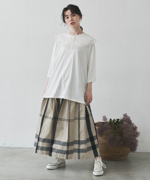 Libra Cue（リブラ キュー）の「マルチチェックボリュームスカート（スカート・レディース・ブラック/アイボリー/ブルー・FREE）」の17枚目の写真