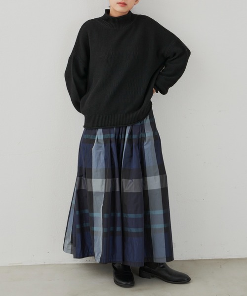 Libra Cue（リブラ キュー）の「マルチチェックボリュームスカート（スカート・レディース・ブラック/アイボリー/ブルー・FREE）」の9枚目の写真