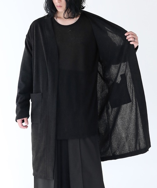 minsobi（ミンソビ）の「ソフトタッチロングカーディガン（カーディガン/ボレロ・メンズ・ブラック/ブルー/チャコール・FREE）」の5枚目の写真