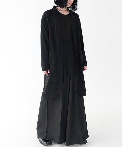 minsobi（ミンソビ）の「ソフトタッチロングカーディガン（カーディガン/ボレロ・メンズ・ブラック/ブルー/チャコール・FREE）」の6枚目の写真