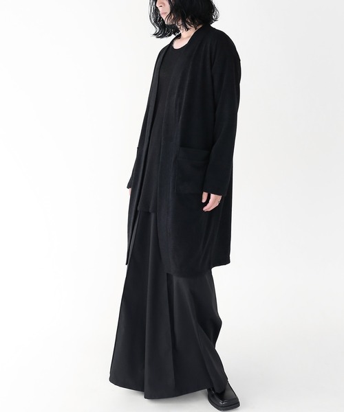 minsobi（ミンソビ）の「ソフトタッチロングカーディガン（カーディガン/ボレロ・メンズ・ブラック/ブルー/チャコール・FREE）」の7枚目の写真