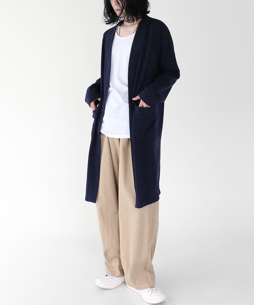 minsobi（ミンソビ）の「ソフトタッチロングカーディガン（カーディガン/ボレロ・メンズ・ブラック/ブルー/チャコール・FREE）」の11枚目の写真