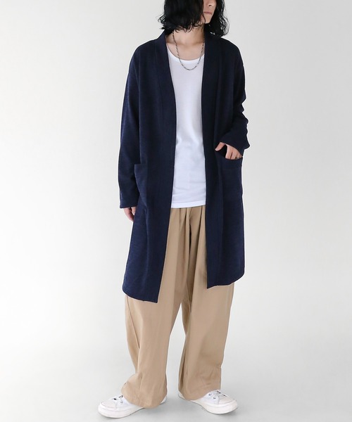 minsobi（ミンソビ）の「ソフトタッチロングカーディガン（カーディガン/ボレロ・メンズ・ブラック/ブルー/チャコール・FREE）」の12枚目の写真