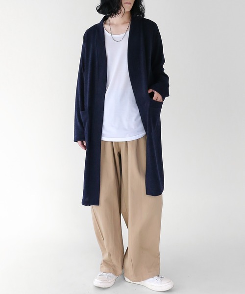 minsobi（ミンソビ）の「ソフトタッチロングカーディガン（カーディガン/ボレロ・メンズ・ブラック/ブルー/チャコール・FREE）」の13枚目の写真