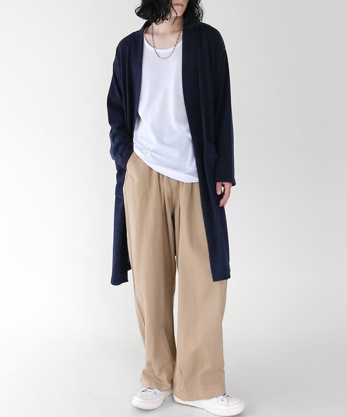 minsobi（ミンソビ）の「ソフトタッチロングカーディガン（カーディガン/ボレロ・メンズ・ブラック/ブルー/チャコール・FREE）」の15枚目の写真