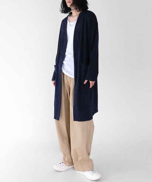 minsobi（ミンソビ）の「ソフトタッチロングカーディガン（カーディガン/ボレロ・メンズ・ブラック/ブルー/チャコール・FREE）」の16枚目の写真