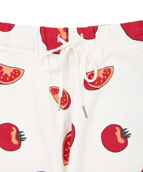 PUNYUS（プニュズ）の「フード総柄スウェットパンツ(TOMATO・RENNYU・FUGU・KIWI)（スウェットパンツ・レディース・ブラック/レッド/ブルー/グリーン・1/2/4/3）」の7枚目の写真