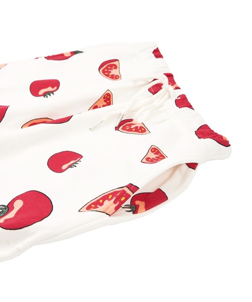 PUNYUS（プニュズ）の「フード総柄スウェットパンツ(TOMATO・RENNYU・FUGU・KIWI)（スウェットパンツ・レディース・ブラック/レッド/ブルー/グリーン・1/2/4/3）」の10枚目の写真