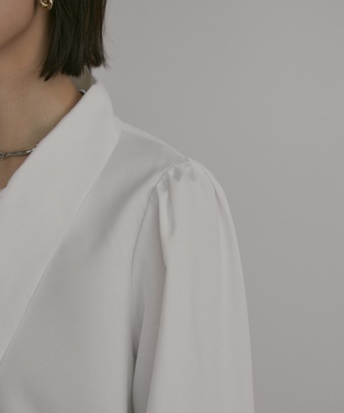 MERLOT（メルロー）の「ビッグリボンボウタイブラウス（シャツ/ブラウス・レディース・ホワイト/ブラック/チェック・FREE）」の10枚目の写真