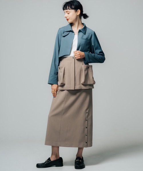 led.tokyo(レッドトウキョウ)の「【led.tokyo】ポケットベルト付きロングスカート(スカート・レディース・ブラック/ベージュ・SMALL/MEDIUM)」の9枚目の写真