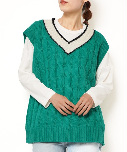 セール】COLOR V KNIT VEST(ベスト)|THE SHINZONE(ザ セール】COLOR V KNIT VEST(ベスト)|THE SHINZONE(ザ