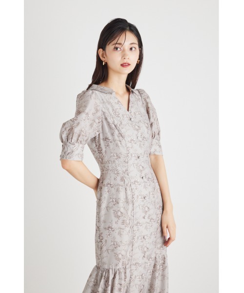 rienda(リエンダ)の「ビンテージフラワーシャツワンピース(シャツワンピース・レディース・ブラック/ベージュ/グリーン・SMALL/MEDIUM)」の8枚目の写真