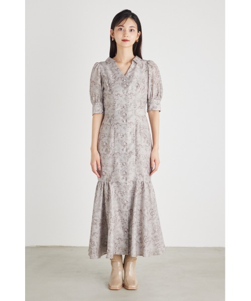 rienda(リエンダ)の「ビンテージフラワーシャツワンピース(シャツワンピース・レディース・ブラック/ベージュ/グリーン・SMALL/MEDIUM)」の9枚目の写真