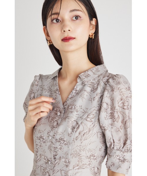 rienda(リエンダ)の「ビンテージフラワーシャツワンピース(シャツワンピース・レディース・ブラック/ベージュ/グリーン・SMALL/MEDIUM)」の12枚目の写真