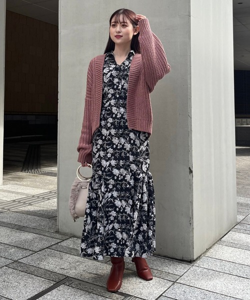 セール】ビンテージフラワーシャツワンピース（シャツワンピース