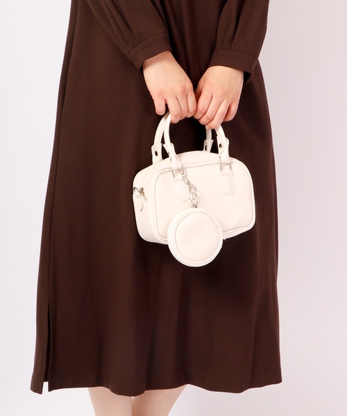 FUNALIVE（ファンアライブ）の「eleve select SEOUL FASHION 2WAYショルダー ポーチ付き（ショルダーバッグ・レディース・ブラック/ホワイト/ピンク/グレー/ベージュ・FREE）」の8枚目の写真