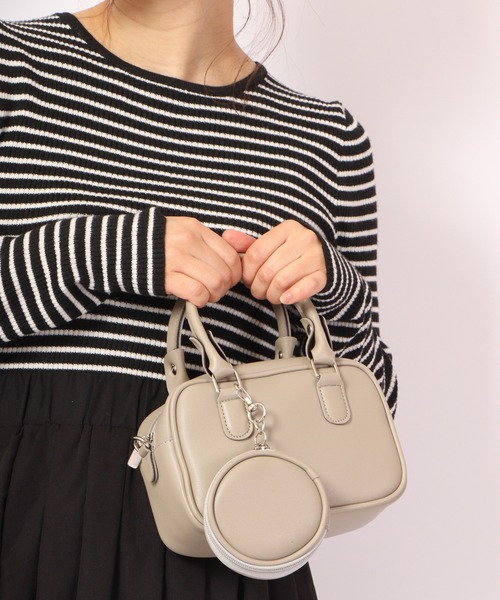 FUNALIVE（ファンアライブ）の「eleve select SEOUL FASHION 2WAYショルダー ポーチ付き（ショルダーバッグ・レディース・ブラック/ホワイト/ピンク/グレー/ベージュ・FREE）」の12枚目の写真