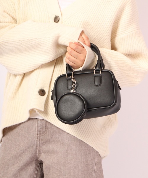 FUNALIVE（ファンアライブ）の「eleve select SEOUL FASHION 2WAYショルダー ポーチ付き（ショルダーバッグ・レディース・ブラック/ホワイト/ピンク/グレー/ベージュ・FREE）」の9枚目の写真