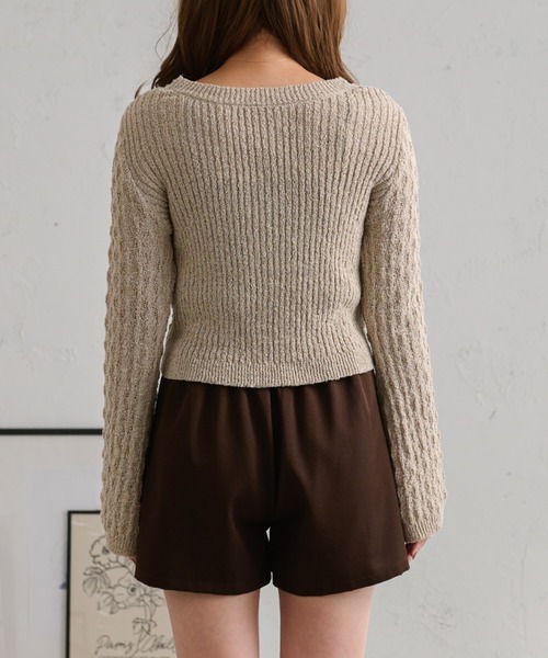 Ambre Neige(アンブルネージュ)の「前後2WAYネジリフレアニット/【WEB/EC限定商品】(ニット/セーター・レディース・ブラウン系その他/アイボリー/ライトブラウン・FREE)」の21枚目の写真