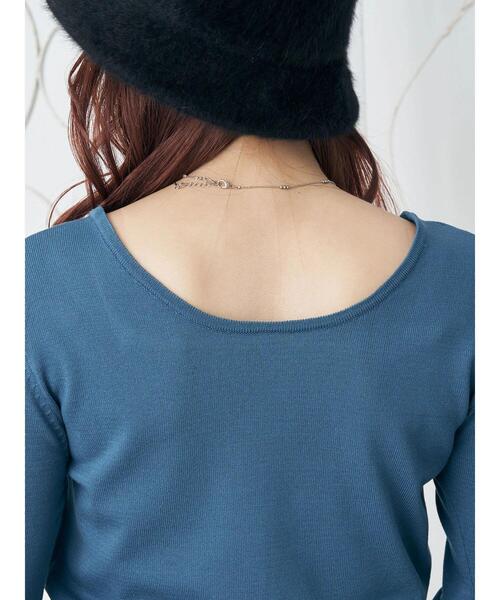 earth music&ecology（アースミュージックアンドエコロジー）の「2wayショルダースリットニットプルオーバー（ニット/セーター・レディース・ブラック/ブルーグリーン/オフホワイト・FREE）」の9枚目の写真