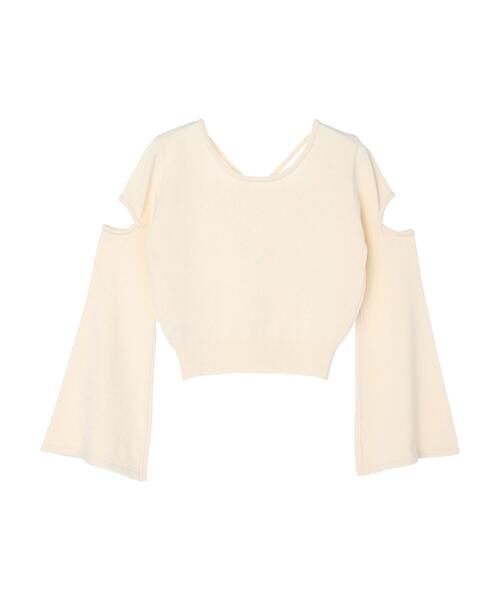 earth music&ecology（アースミュージックアンドエコロジー）の「2wayショルダースリットニットプルオーバー（ニット/セーター・レディース・ブラック/ブルーグリーン/オフホワイト・FREE）」の12枚目の写真