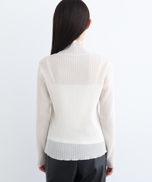 【旬アイテム/日本製】シアープリーツトップス