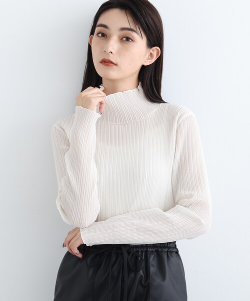 【旬アイテム/日本製】シアープリーツトップス