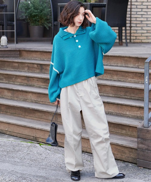 BARK MANHATTAN(バークマンハッタン)の「ワイドストレート2タックスノーチノパンツ(チノパンツ・メンズ・ネイビー/ベージュ/オリーブ/アイボリー/ブラック・M/L)」の20枚目の写真