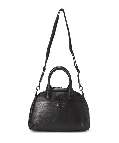 AVIREX（アヴィレックス）の「VARSITY LEATHER MINI-BOSTON BAG/ バーシティーレザー ミニボストンバッグ / AVIREX /アヴィレックス（トートバッグ・レディース・ブラック/ブラック系その他/ダークグリーン系・F）」の5枚目の写真