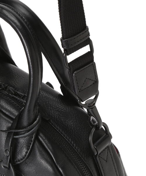 AVIREX（アヴィレックス）の「VARSITY LEATHER MINI-BOSTON BAG/ バーシティーレザー ミニボストンバッグ / AVIREX /アヴィレックス（トートバッグ・レディース・ブラック/ブラック系その他/ダークグリーン系・F）」の7枚目の写真