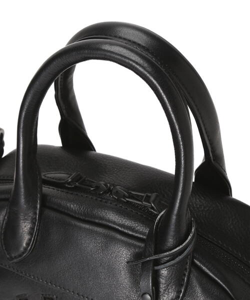 AVIREX（アヴィレックス）の「VARSITY LEATHER MINI-BOSTON BAG/ バーシティーレザー ミニボストンバッグ / AVIREX /アヴィレックス（トートバッグ・レディース・ブラック/ブラック系その他/ダークグリーン系・F）」の9枚目の写真