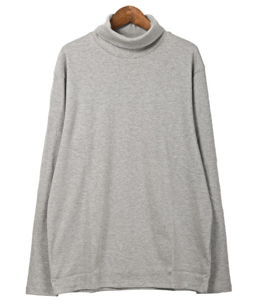 LUXSTYLE(ラグスタイル)の「無地タートルネックロンT(Tシャツ/カットソー・メンズ・ホワイト/杢グレー/ブラック・L/XL/M)」の12枚目の写真