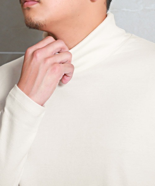 LUXSTYLE(ラグスタイル)の「無地タートルネックロンT(Tシャツ/カットソー・メンズ・ホワイト/杢グレー/ブラック・L/XL/M)」の14枚目の写真