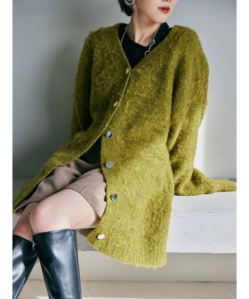 MURUA（ムルーア）の「【YUKKOコラボ】2WAYオーバーニットカーデ（カーディガン/ボレロ・レディース・グリーン/モカ/アイボリー・FREE）」の17枚目の写真