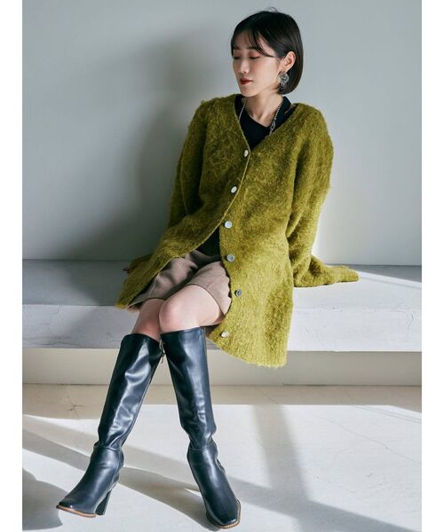 MURUA（ムルーア）の「【YUKKOコラボ】2WAYオーバーニットカーデ（カーディガン/ボレロ・レディース・グリーン/モカ/アイボリー・FREE）」の19枚目の写真