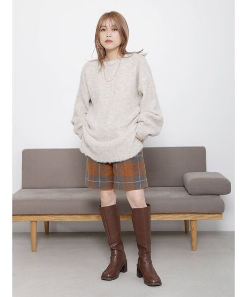 MURUA（ムルーア）の「【YUKKOコラボ】2WAYオーバーニットカーデ（カーディガン/ボレロ・レディース・グリーン/モカ/アイボリー・FREE）」の6枚目の写真