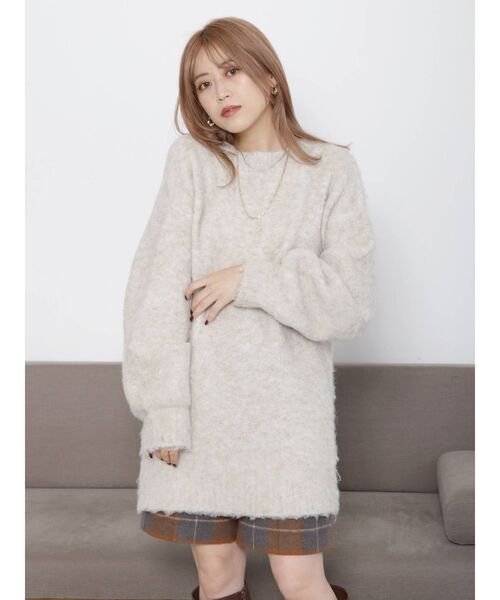 MURUA（ムルーア）の「【YUKKOコラボ】2WAYオーバーニットカーデ（カーディガン/ボレロ・レディース・グリーン/モカ/アイボリー・FREE）」の8枚目の写真