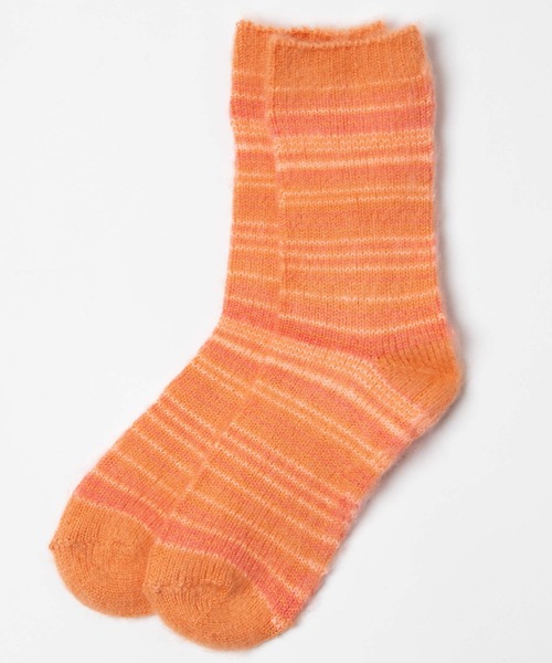 WEGO（ウィゴー）の「WEGO/モケモケボーダーソックス（ソックス/靴下・レディース・グリーン/ピンク/オレンジ・FREE）」の8枚目の写真