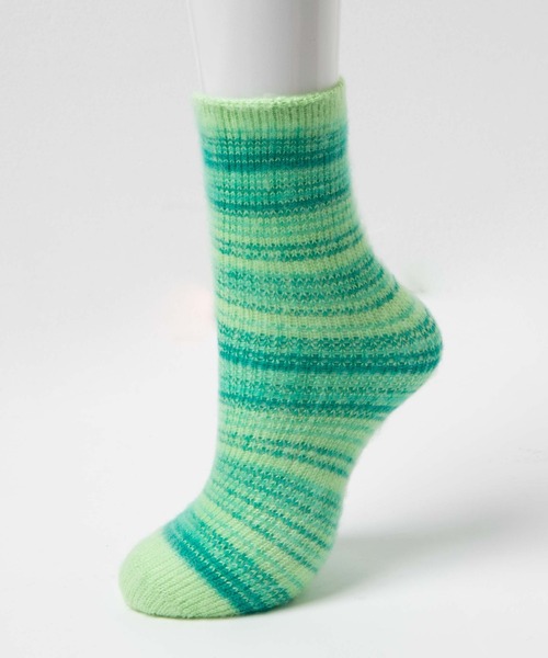 WEGO（ウィゴー）の「WEGO/モケモケボーダーソックス（ソックス/靴下・レディース・グリーン/ピンク/オレンジ・FREE）」の10枚目の写真