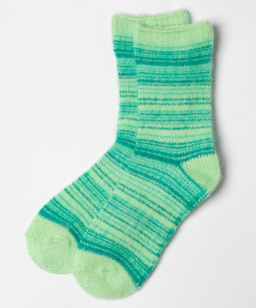 WEGO（ウィゴー）の「WEGO/モケモケボーダーソックス（ソックス/靴下・レディース・グリーン/ピンク/オレンジ・FREE）」の9枚目の写真