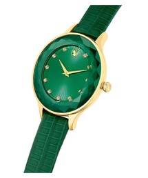 SWAROVSKI グリーンレザー 腕時計 稼働品 SWAROVSKI グリーンレザー 腕時計 稼働品