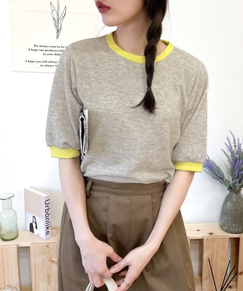 Java(ジャバ)の「《JaVaジャバ コラボ》夏のマストアイテム。レトロ配色リンガーTee(Tシャツ/カットソー・レディース・ブルー/オフホワイト/ブラック/アイボリー/イエロー/モカ/グリーン/ブラウン/レッド・LARGE/MEDIUM/SMALL/X-LARGE)」の5枚目の写真