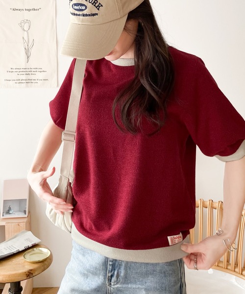 Java(ジャバ)の「《JaVaジャバ コラボ》夏のマストアイテム。レトロ配色リンガーTee(Tシャツ/カットソー・レディース・ブルー/オフホワイト/ブラック/アイボリー/イエロー/モカ/グリーン/ブラウン/レッド・LARGE/MEDIUM/SMALL/X-LARGE)」の14枚目の写真
