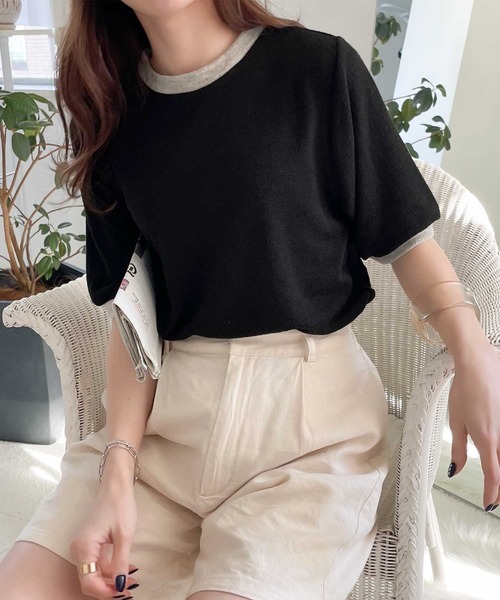 Java(ジャバ)の「《JaVaジャバ コラボ》夏のマストアイテム。レトロ配色リンガーTee(Tシャツ/カットソー・レディース・ブルー/オフホワイト/ブラック/アイボリー/イエロー/モカ/グリーン/ブラウン/レッド・LARGE/MEDIUM/SMALL/X-LARGE)」の17枚目の写真