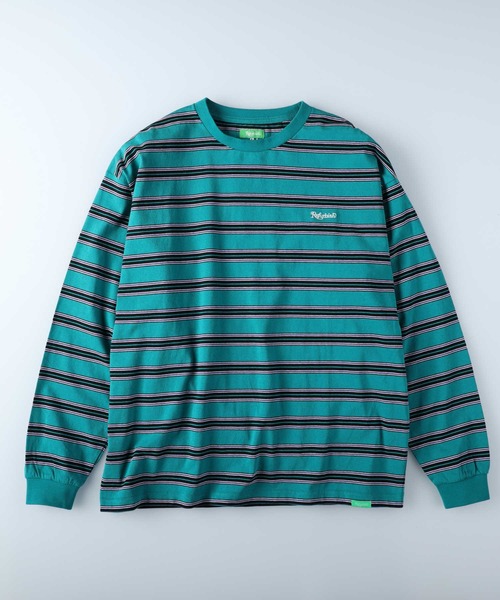 Refurbish（リファービッシュ）の「【Refurbish】マルチボーダーロンＴ（Tシャツ/カットソー・メンズ・ホワイト/ブラック/グリーン・S/M/L/XL）」の7枚目の写真