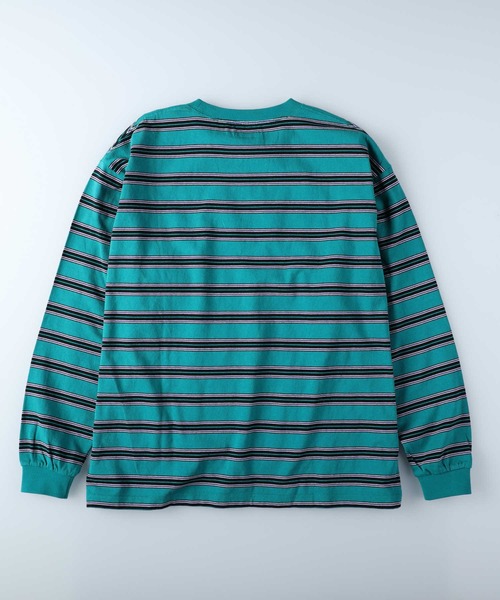 Refurbish（リファービッシュ）の「【Refurbish】マルチボーダーロンＴ（Tシャツ/カットソー・メンズ・ホワイト/ブラック/グリーン・S/M/L/XL）」の6枚目の写真